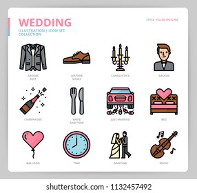 Wedding icon set