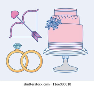 wedding icon set