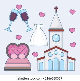 wedding icon set