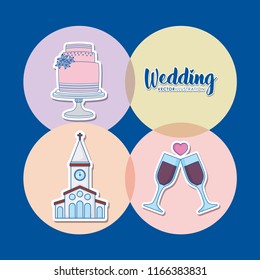 wedding icon set