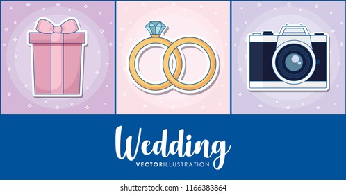 wedding icon set