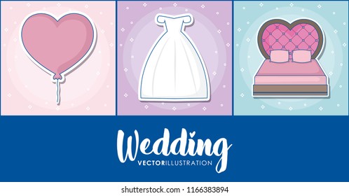 wedding icon set