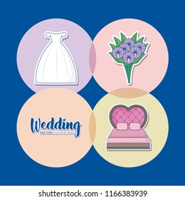 wedding icon set