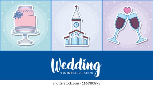 wedding icon set