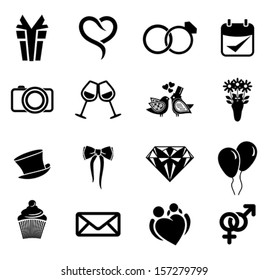 wedding icon set