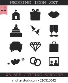 Wedding icon set.
