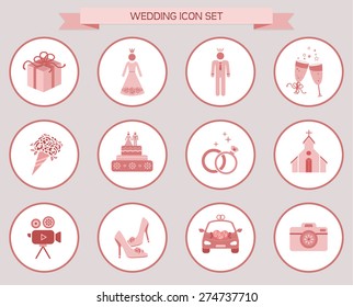Wedding icon set