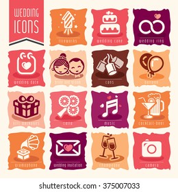 Wedding icon set.