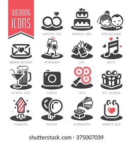 Wedding icon set.