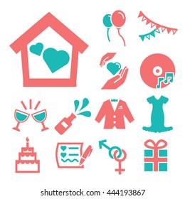 wedding icon set