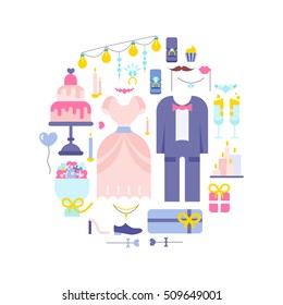 wedding icon set