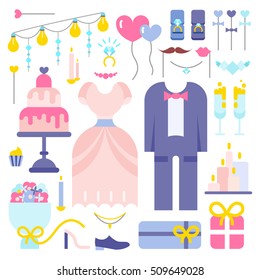 wedding icon set