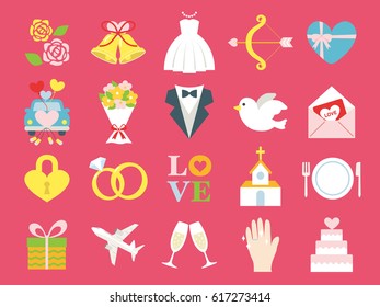Wedding icon set