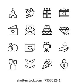 Wedding icon set.