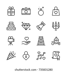 Wedding icon set.