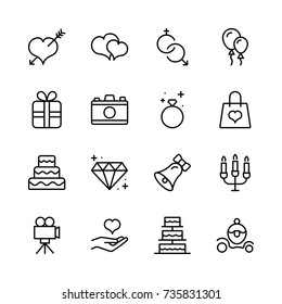 Wedding icon set. 
