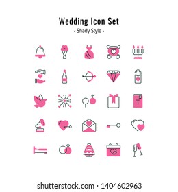 wedding icon set. wedding icons vector. modern icon style design