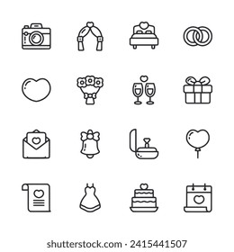Icono de casamiento aislado en blanco