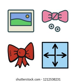 wedding icon set. vector set about resizing, bow tie, ribbon and photo icons set.