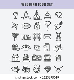 wedding icon set vector art