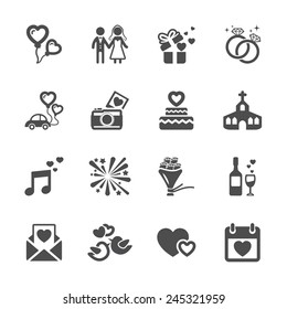 wedding icon set, vector eps10.