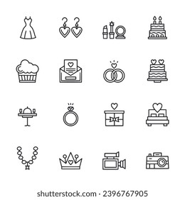 Wedding icon set vector illustration