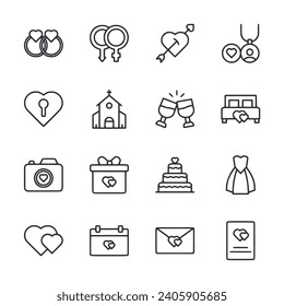 Wedding icon set vector illustration