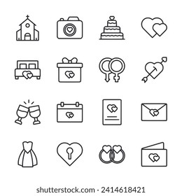 Wedding icon set vector illustration