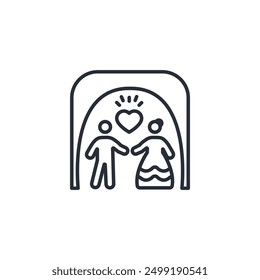 wedding icon. vector.Editable stroke.linear style sign for use web design,logo.Symbol illustration.