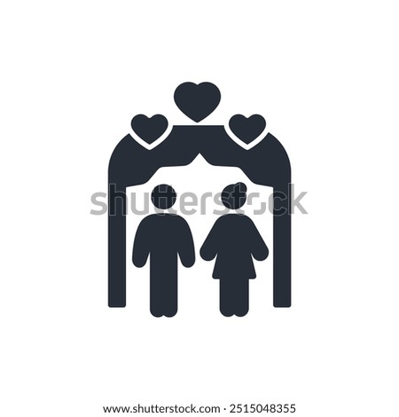 wedding icon. vector.Editable stroke.linear style sign for use web design,logo.Symbol illustration.