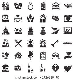 Wedding Icons. Black Scribble Design. Vector Illustration.