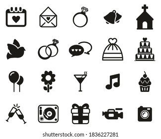 Wedding Icons Black & White Set Big