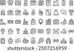 Wedding icons collection is a vector illustration with editable stroke.