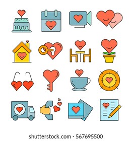 wedding icons color style