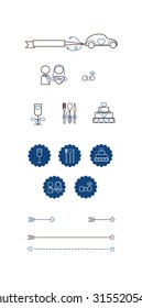 Wedding Icons and Elements set