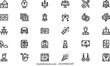 Wedding icons High-Quality Vector Icons Collection with Editable Stroke. Ideal for Professional and Creative Projects.