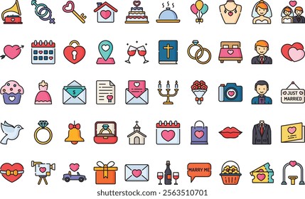 Wedding icons High-Quality Vector Icons Collection with Editable Stroke. Ideal for Professional and Creative Projects.