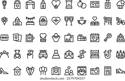 Wedding icons High-Quality Vector Icons Collection with Editable Stroke. Ideal for Professional and Creative Projects