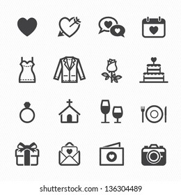 Wedding Icons and Love Icons with White Background