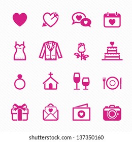 Wedding Icons and Love Icons with White Background