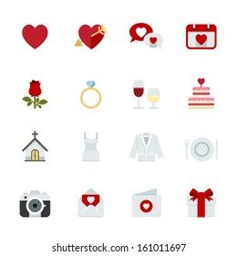 Wedding Icons and Love Icons with White Background