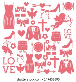 wedding icons over white background vector illustration 