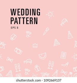 wedding icons seamless vector pattern