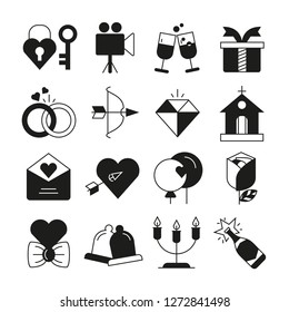 wedding icons set
