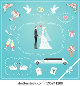 Wedding icons set