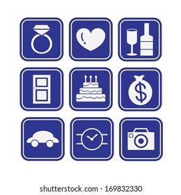 Wedding icons set.