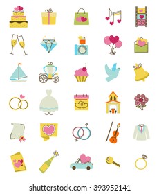 Wedding icons set
