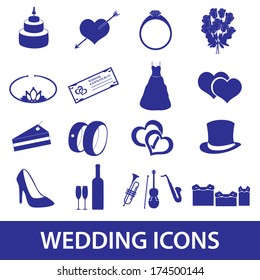 wedding icons set eps10