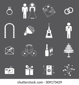 Wedding icons set illustration