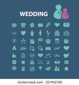 wedding icons set, vector